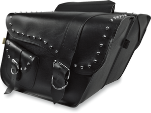 Ranger Studded Slant Saddlebags - Large - Black - Lutzka's Garage