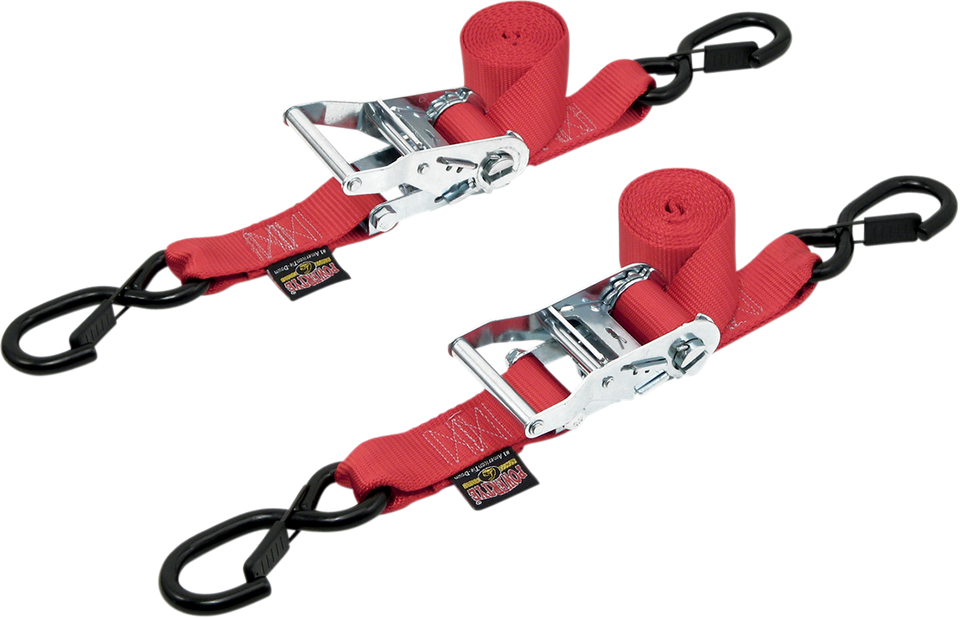 Ratchet Tie-Downs - 1-1/2" x 6-1/2 - Red - Lutzka's Garage