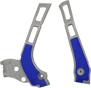 X-Grip Frame Guards - Silver/Blue - YZ 125/125X/250/250X