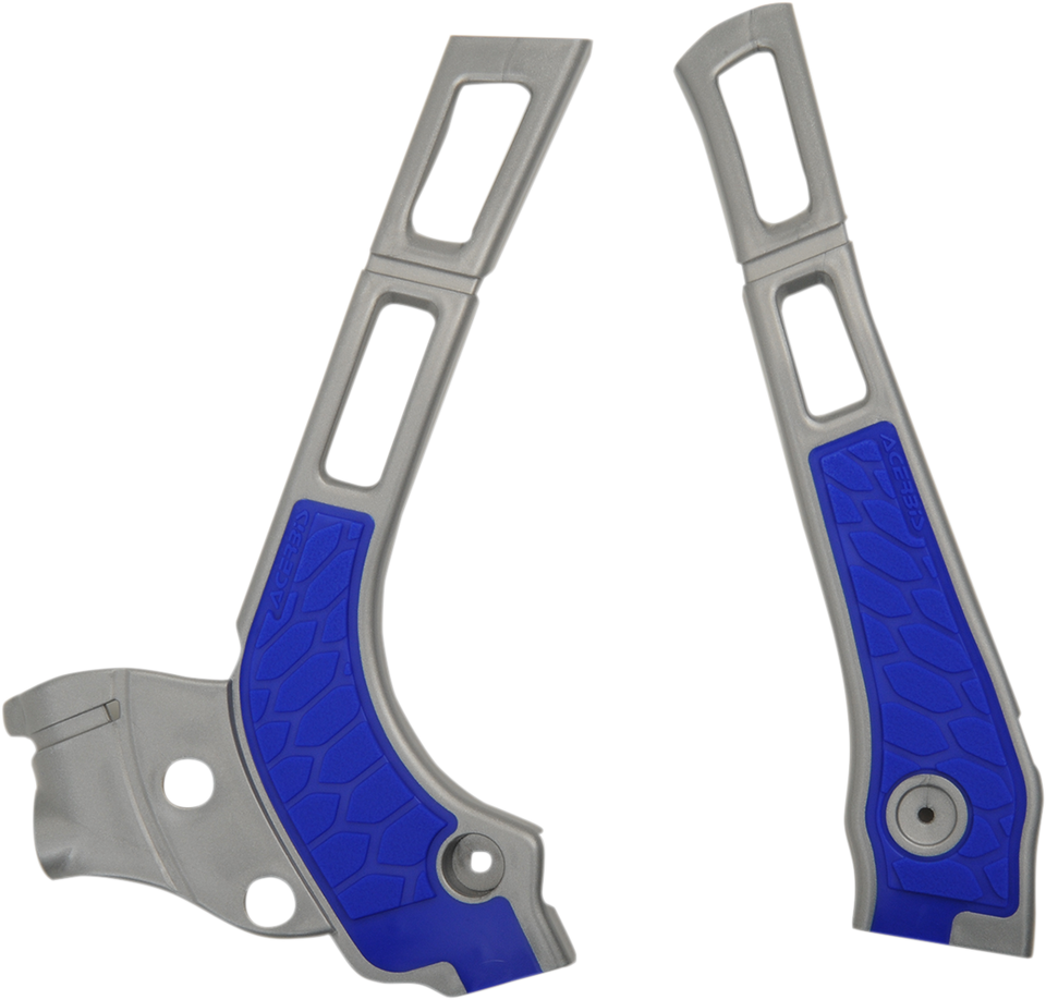 X-Grip Frame Guards - Silver/Blue - YZ 125/125X/250/250X