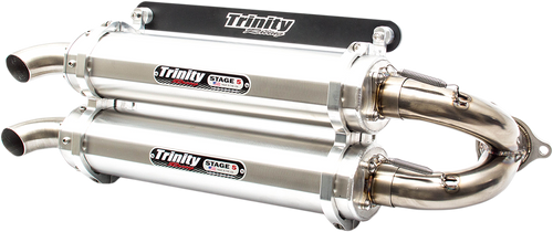 Stage 5 Slip-On Dual Muffler - Aluminum - Lutzka's Garage