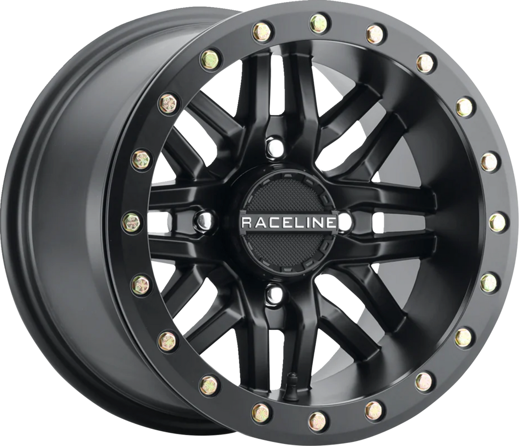 Wheel - Ryno - Beadlock - Rear - Black/with Black Ring - 15x10 - 4/156 - 5+5