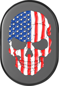 Antenna Cover - Left Rear Fender - American Flag Skull - Black - Lutzka's Garage