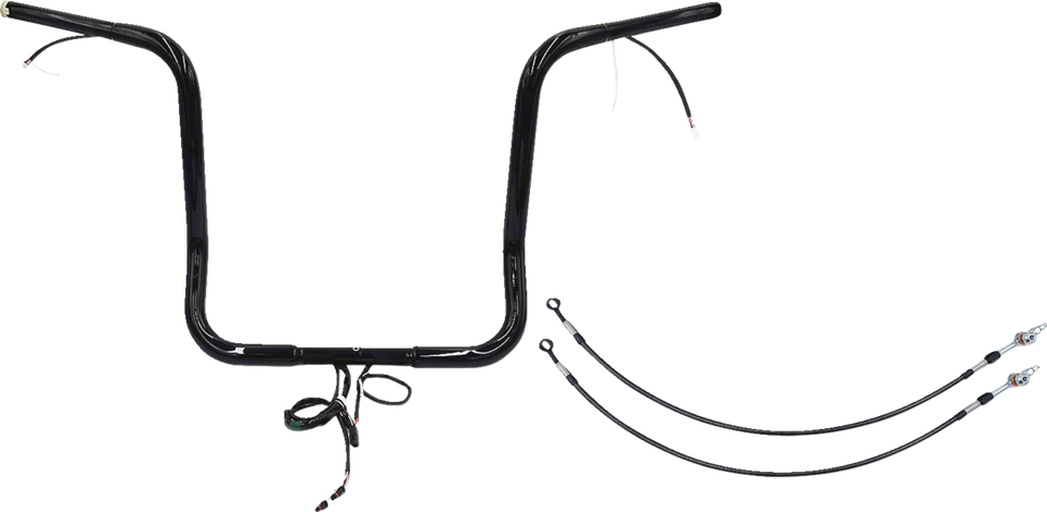 Handlebar Kit - Rounded Top - 16" - Black - Lutzka's Garage