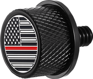 Seat Mounting Knob - Black - Red Line American Flag - Lutzka's Garage