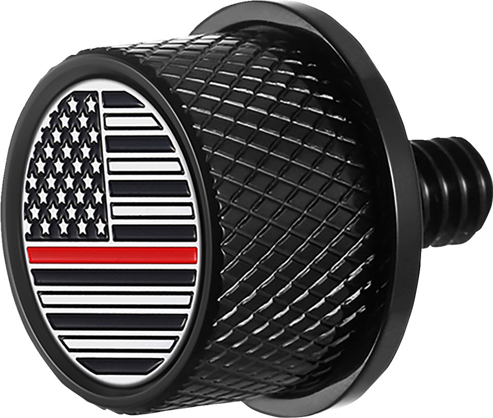 Seat Mounting Knob - Black - Red Line American Flag - Lutzka's Garage