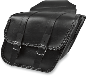 Braided Slant Saddlebag - Black - Compact - Lutzka's Garage