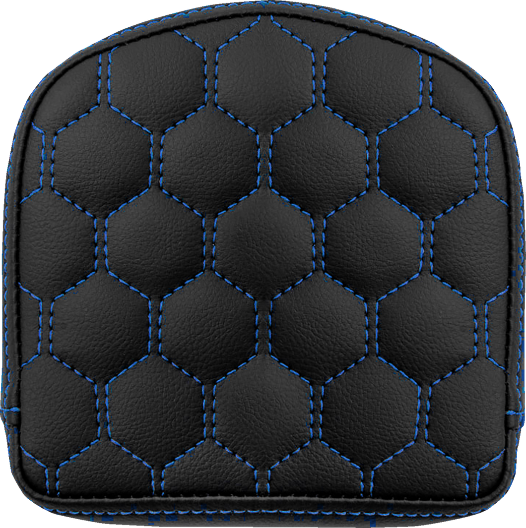 Road Sofa Sissy Bar Pad - Honeycomb - Blue Stitching