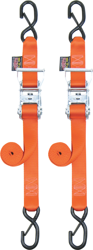 Ratchet Tie-Downs - 1-1/2" x 6-1/2 - Orange - Lutzka's Garage