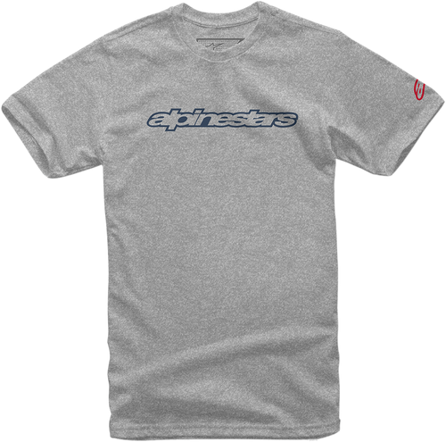 Wordmark T-Shirt - Heather Gray/Navy/Red - Medium - Lutzka's Garage