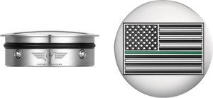 Swing Arm Covers - Green Line American Flag - Custom - Reversed