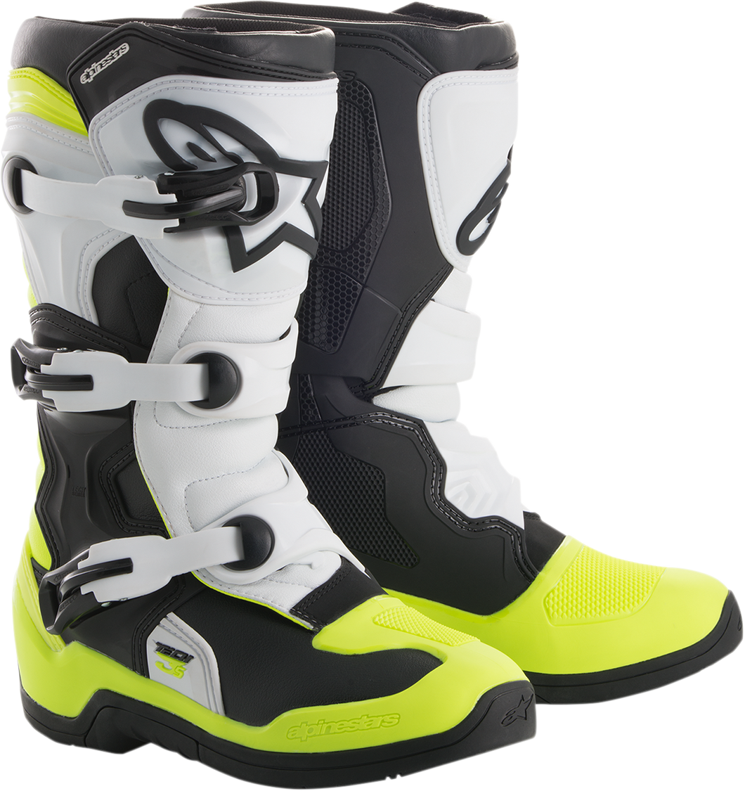 Tech 3S Boots - Black/White/Fluorescent Yellow - US 2 - Lutzka's Garage