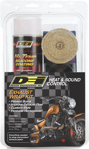 Exhaust Wrap Kit - Tan Wrap w/ White HT Silicone™ Coating