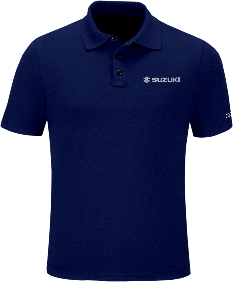 Suzuki Polo Shirt - Navy - Medium - Lutzka's Garage