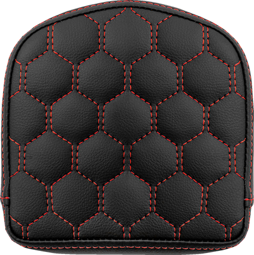 Road Sofa Sissy Bar Pad - Honeycomb - Red Stitching