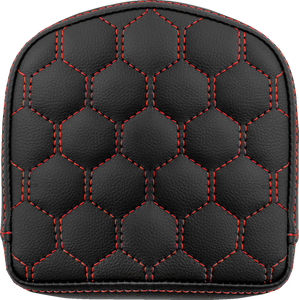 Road Sofa Sissy Bar Pad - Honeycomb - Red Stitching