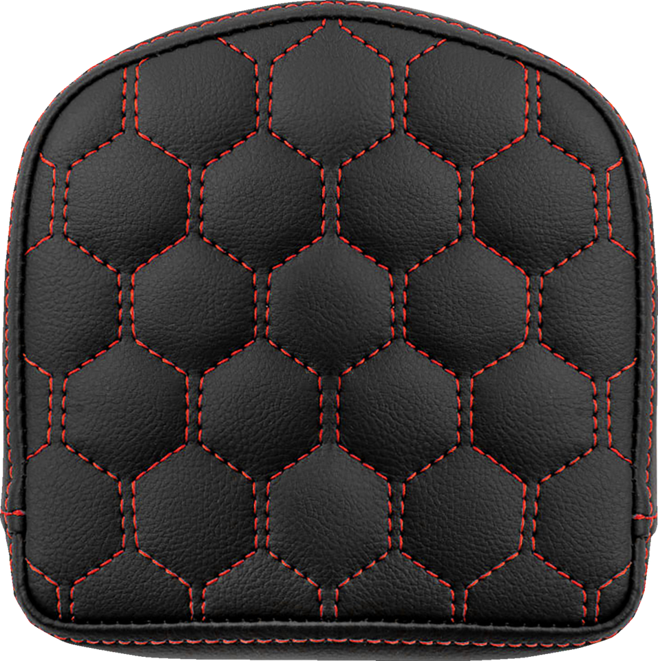 Road Sofa Sissy Bar Pad - Honeycomb - Red Stitching