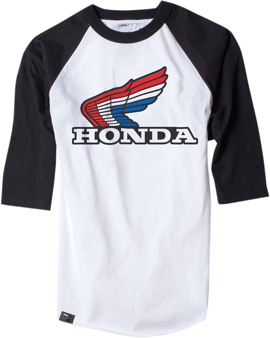 Vintage Honda Baseball T-Shirt - White/Black - Medium - Lutzka's Garage