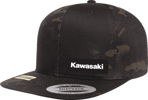 Kawasaki Snapback Hat - Camo Black - Lutzka's Garage