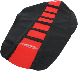 6-Ribbed Seat Cover - Black Ribs/Red Top/Black Sides