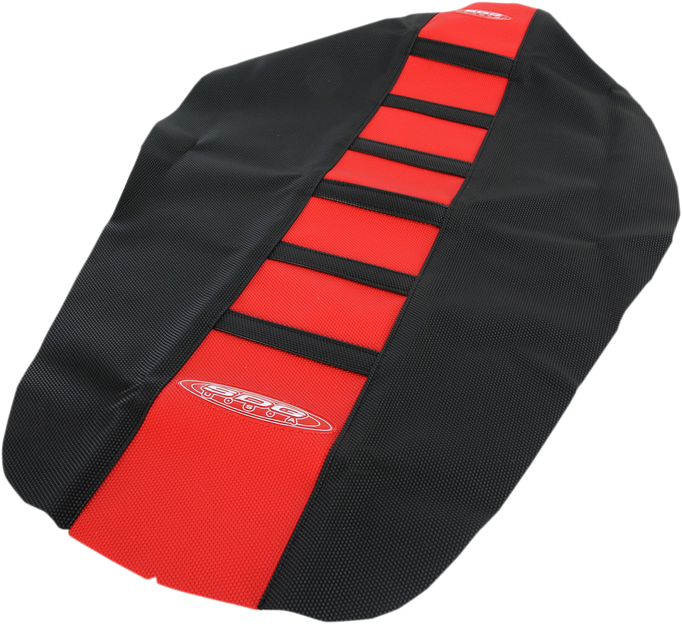 6-Ribbed Seat Cover - Black Ribs/Red Top/Black Sides