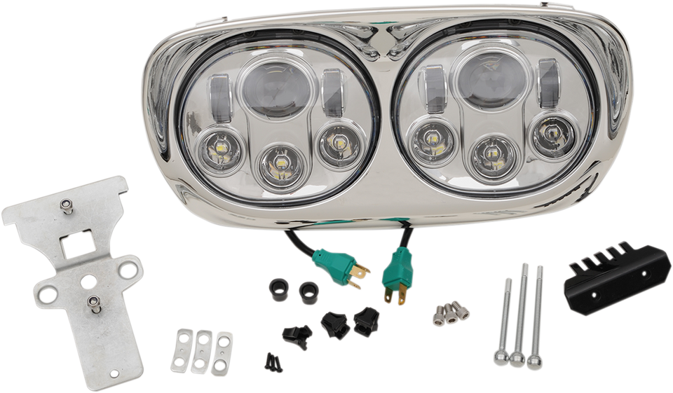 5.75" Headlight Assembly - 99-13 FLTR - Chrome - Lutzka's Garage