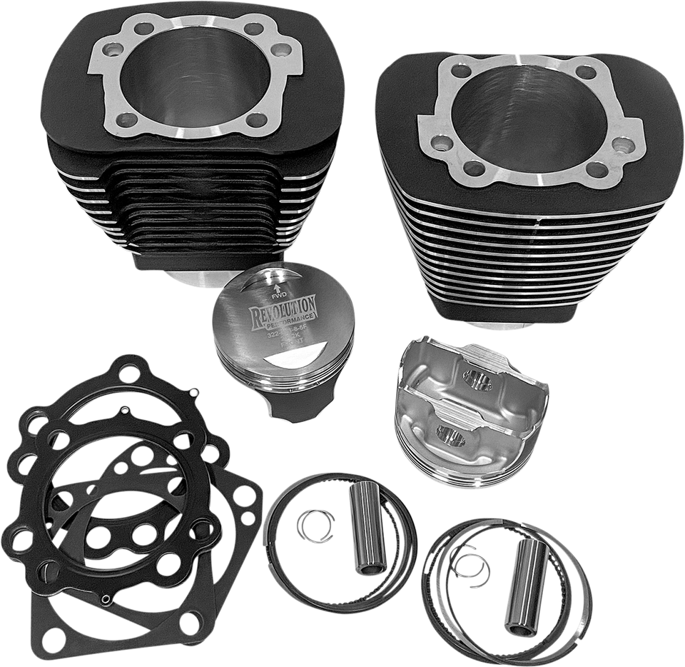 Cylinder Kit - 100" - Black with Highlighted Fins