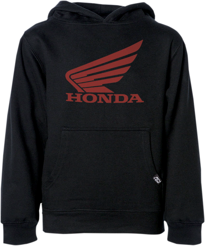 Youth Honda Wing Pullover Hoodie - Black - Small - Lutzka's Garage