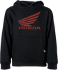 Youth Honda Wing Pullover Hoodie - Black - Small - Lutzka's Garage