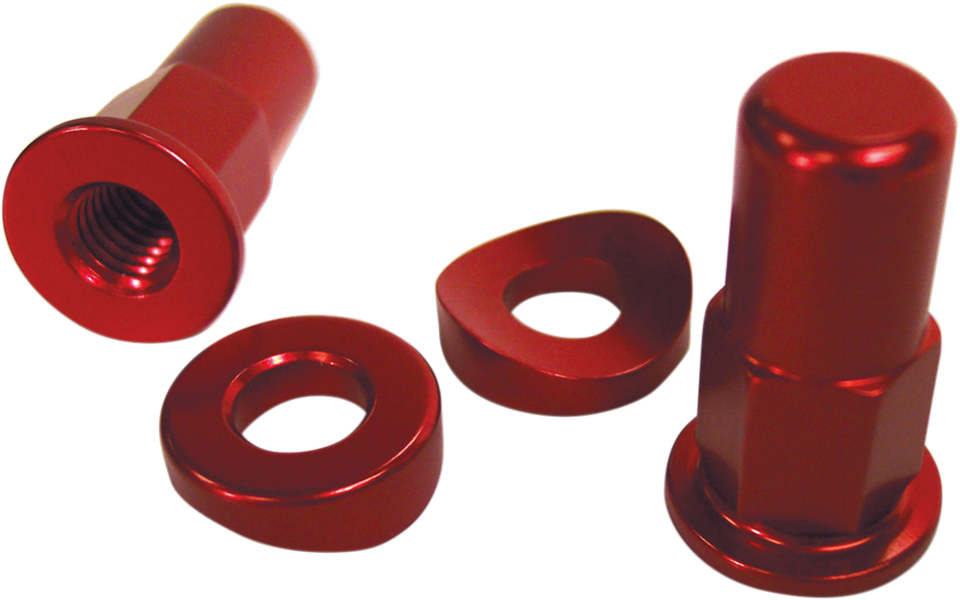 Rim Lock Nut/Spacer - Kit - Red - Lutzka's Garage