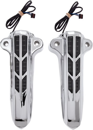 Forkini Lower Leg Covers - Chrome - With LEDs - Lutzka's Garage