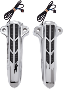 Forkini Lower Leg Covers - Chrome - With LEDs - Lutzka's Garage