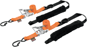 Deluxe Ratchet Tie-Downs - 1-1/2" x 6-1/2 - Orange - Lutzka's Garage