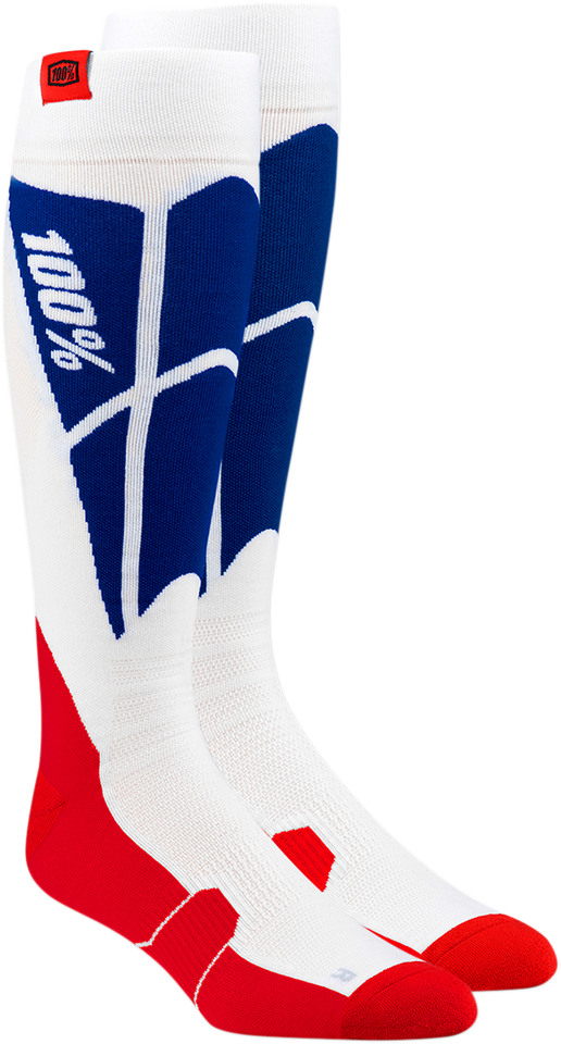 Hi-Side Performance Socks - White/Blue - Small/Medium - Lutzka's Garage