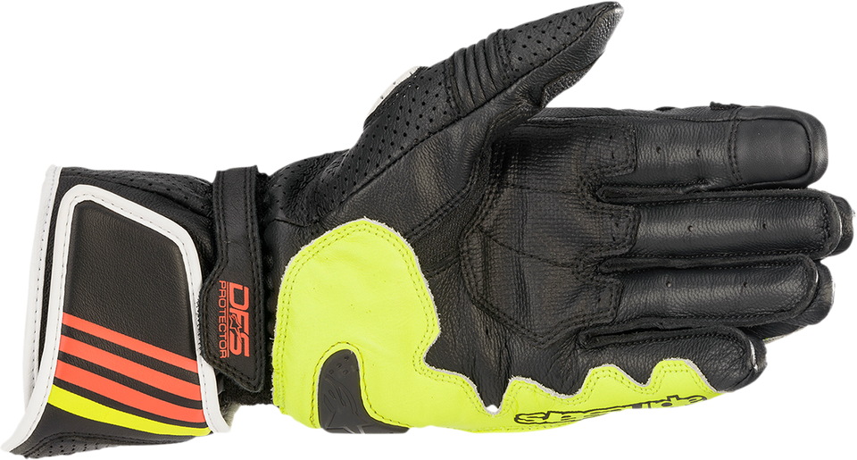 GP Plus R v2 Gloves - Metallic Gray/Black/Fluo Yellow/Fluo Red - Small - Lutzka's Garage