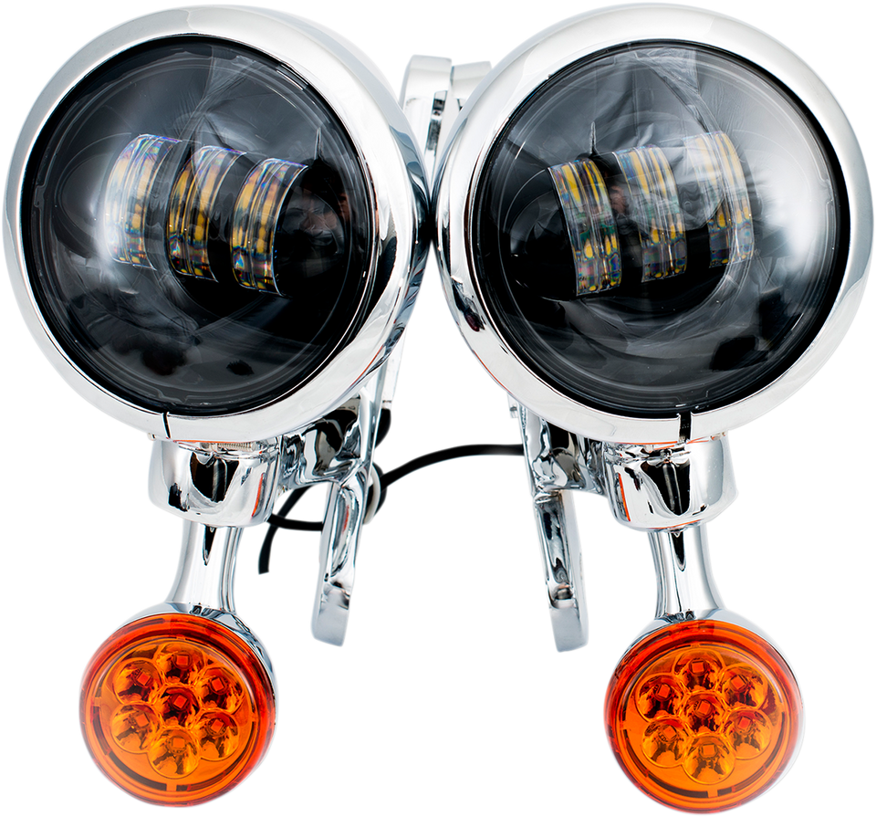 LED Turn/Run Lights 4-1/2" - Chrome/Black - Lutzka's Garage