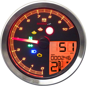 TNT-04 Multi-Function Meter - Silver Bezel - 3.30" Diameter x 2.19" D