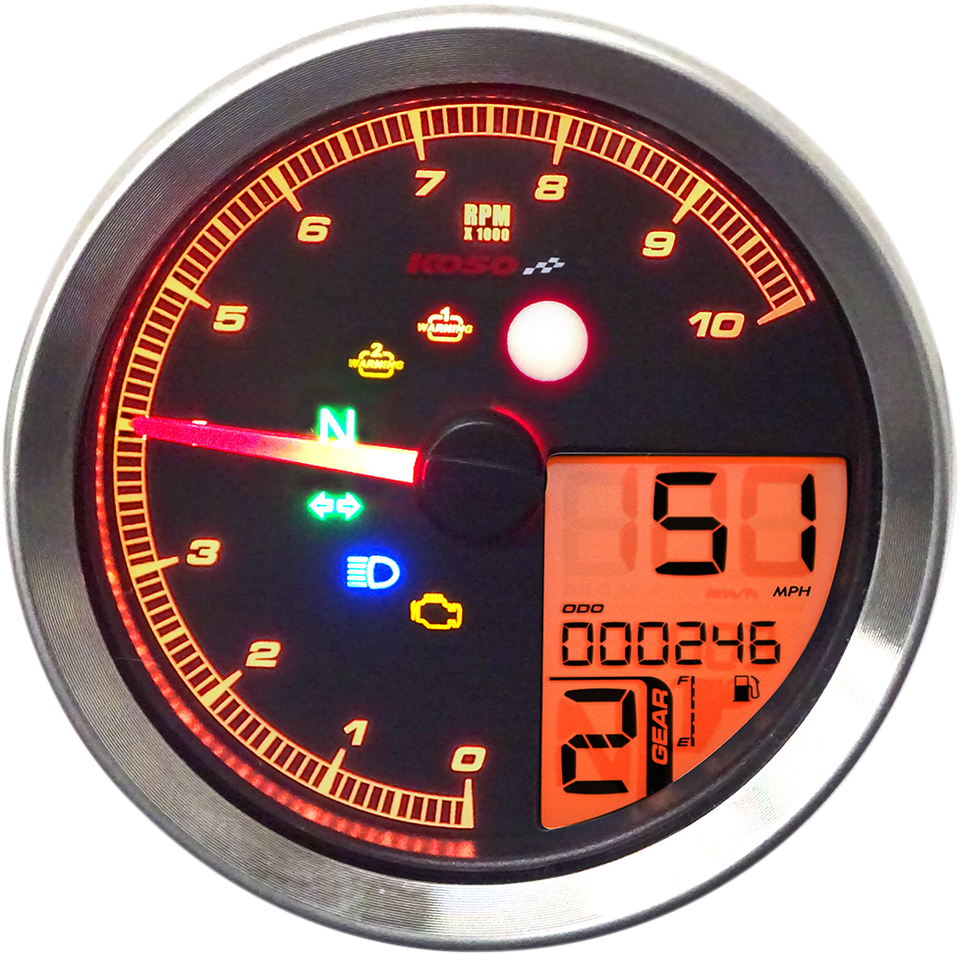 TNT-04 Multi-Function Meter - Silver Bezel - 3.30" Diameter x 2.19" D