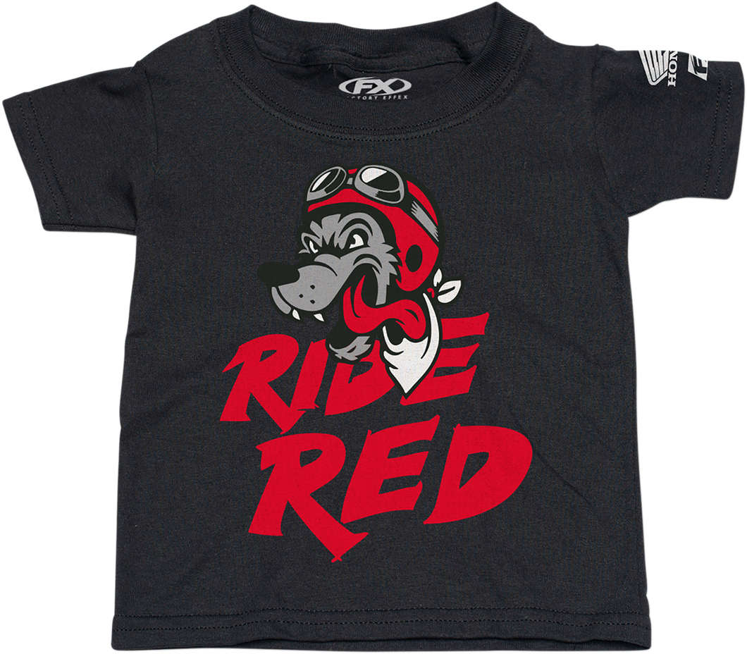 Toddler Honda Ride Red Wolf T-Shirt - Black - 2T - Lutzka's Garage