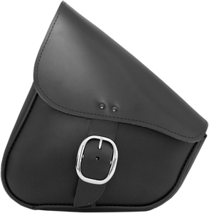 Leather Swingarm Bag - Black with Chrome Buckle
