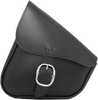 Leather Swingarm Bag - Black with Chrome Buckle