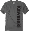 Kawasaki Vertical T-Shirt - Charcoal Gray - Medium - Lutzka's Garage