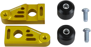 Axle Block Sliders - Yamaha FZ-9 - Gold - Lutzka's Garage