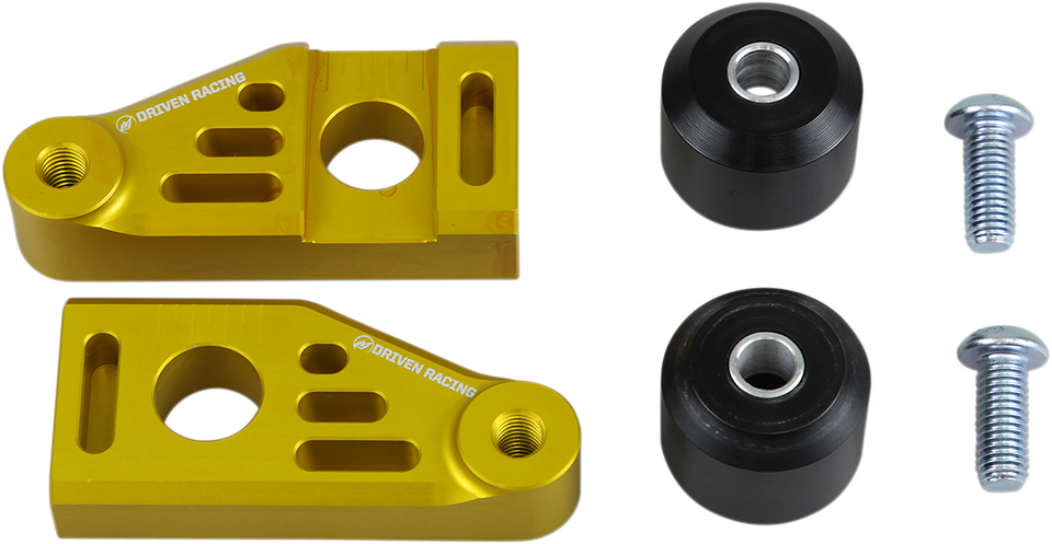 Axle Block Sliders - Yamaha FZ-9 - Gold - Lutzka's Garage