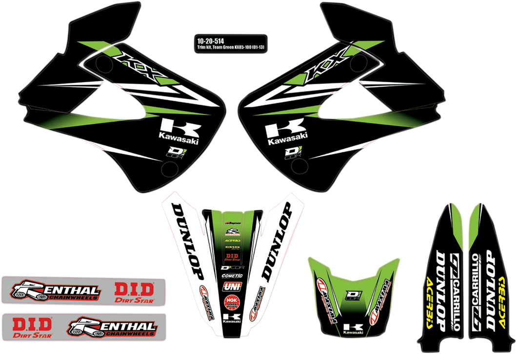 Graphics and Trim Kit - Team Green - Kawasaki