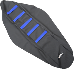 Ribbed Seat Cover - Black Cover/Blue Ribs - Husqvarna