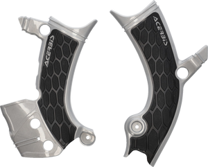 X-Grip Frame Guards - Silver/Black - YZ 250F/450F - Lutzka's Garage