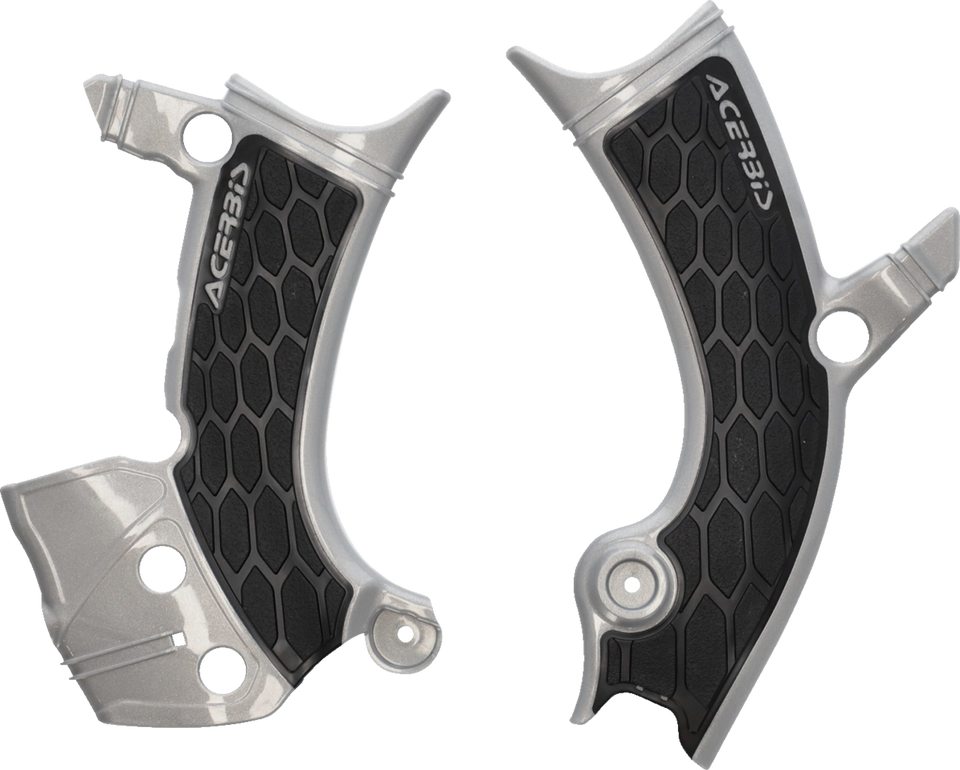 X-Grip Frame Guards - Silver/Black - YZ 250F/450F - Lutzka's Garage