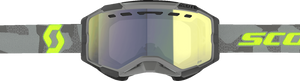 Fury Snow Cross Goggle - Light Gray/Neon Yellow - Enhancer Yellow Chrome