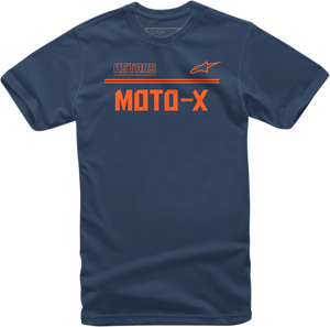 Moto X T-Shirt - Navy/Orange - Medium - Lutzka's Garage